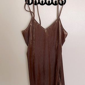 Velvet. Brown MINI cute dress.